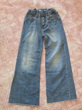 GAP Wide-Leg Button-Front Jeans in Faded Blue